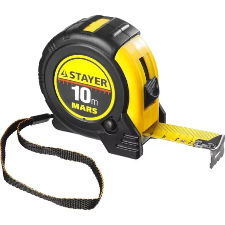 Рулетка STAYER &quot;PROFI&quot; &quot;MARS&quot;, обрезиненный корпус, утолщенное полотно, 10мх25мм 34131-10_z01 купить в Екатеринбурге