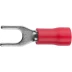 Наконечник СВЕТОЗАР для кабеля,изолированный,с вилкой,красный,вн. d 4,3мм,под болт 6мм,провод 0,5-1,5мм2,19А,10шт 49420-15 купить в Екатеринбурге