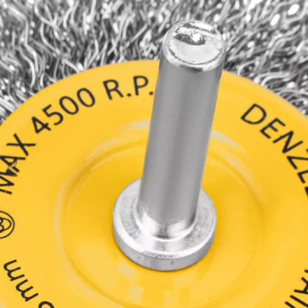 Щетка для дрели, 75 мм, Плоская, со шпилькой, нержавеющая витая проволока Denzel 744603 купить в Екатеринбурге