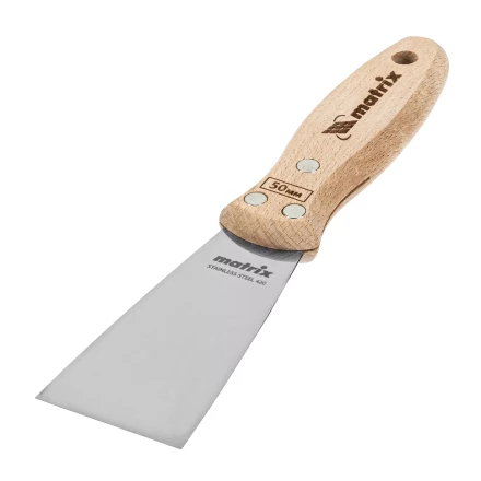 Шпательная лопатка из нержавеющей стали, 50 мм, буковая рукоятка, EFP Matrix 85611 купить в Екатеринбурге