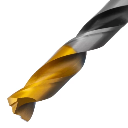 Сверло спиральное по металлу Denzel 12 x 151мм, Р6М5, Golden Tip, многогранная заточка, 718287 купить в Екатеринбурге