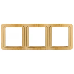 Панель СВЕТОЗАР &quot;ГАММА&quot; накладная, вертикальная, цвет ольха, 3 гнезда SV-54149-A