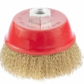 Щетка для УШМ 65 мм М14 &quot;чашка&quot; латунированная витая проволока  MATRIX 74603 купить в Екатеринбурге