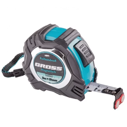 Рулетка Magnetisch 5 м х 19 мм обрезиненный корпус автоматическая фиксация Нейлоновое покрытиеытие зацеп с магнитом Gross 32571 купить в Екатеринбурге