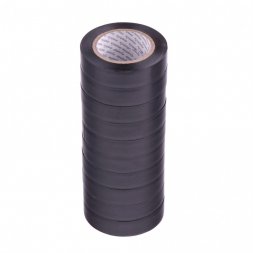 Набор изолент ПВХ 15 мм х 10 м черная в упаковке 10 шт 150 мкм Matrix 88785