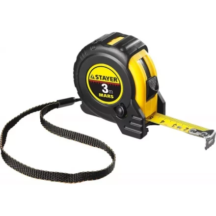 Рулетка STAYER &quot;PROFI&quot; &quot;MARS&quot;, обрезиненный корпус, утолщенное полотно, 3мх16мм 34131-03_z01 купить в Екатеринбурге