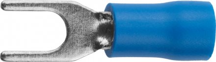 Наконечник СВЕТОЗАР для кабеля,изолированный,с вилкой,синий, вн. d 4,3мм,под болт 6мм,провод 1,5-2,5мм2, 27А,10шт 49420-25 купить в Екатеринбурге