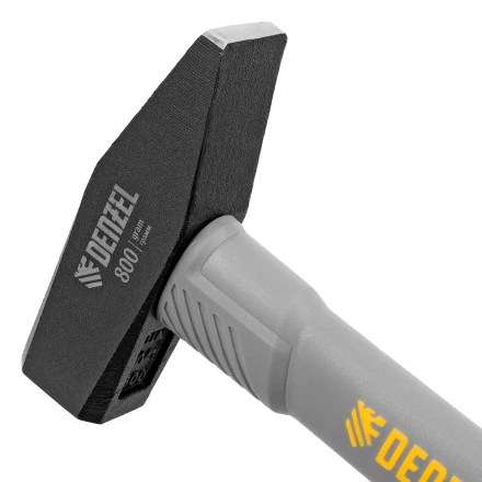 Молоток слесарный, 800 г Denzel 10488, кованый, фибергласовая рукоятка c TPR покрытием купить в Екатеринбурге