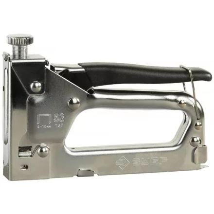 Пистолет ЗУБР скобозабивной металлический пружинный, регулируемый, тип 53, 4-14мм 4-31565 купить в Екатеринбурге