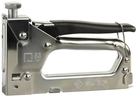 Пистолет ЗУБР скобозабивной металлический пружинный, регулируемый, тип 53, 4-14мм 4-31565 купить в Екатеринбурге