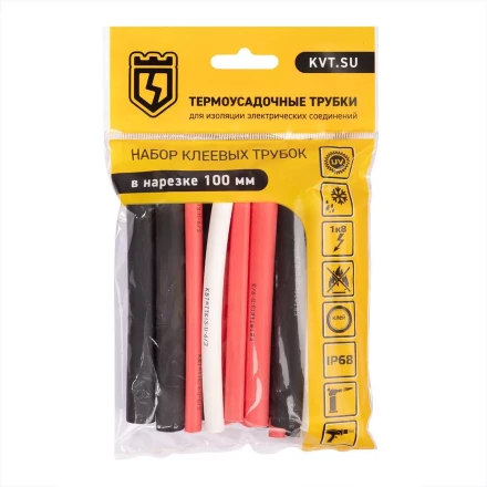 Набор цветных термоусадочных трубок КВТ Ультра Сил Мульти с коэффициентом усадки 3:1 (87314) купить в Екатеринбурге