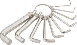 Набор ключей шестигранных имбусовых HEX 1.5–10 мм CrV 10шт. никелированный на кольце SPARTA 112685
