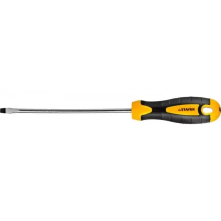 Отвертка STAYER &quot;MASTER&quot; &quot;ТECHNO&quot;, двухкомпонентная рукоятка, магнитный наконечник, Cr-V, SL5,0x150мм 2507-05-15_z02 купить в Екатеринбурге