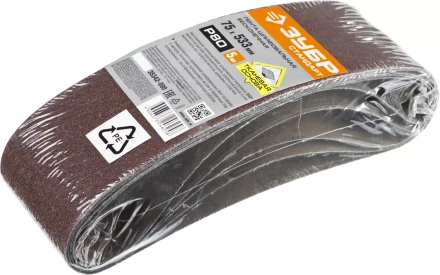 ЗУБР 75х457 мм, P40, лента шлифовальная СТАНДАРТ, для ЛШМ, 5 шт. (35342-040) купить в Екатеринбурге