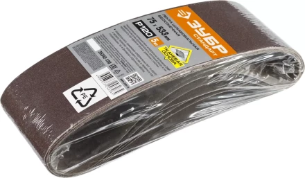 ЗУБР 75х457 мм, P40, лента шлифовальная СТАНДАРТ, для ЛШМ, 5 шт. (35342-040) купить в Екатеринбурге