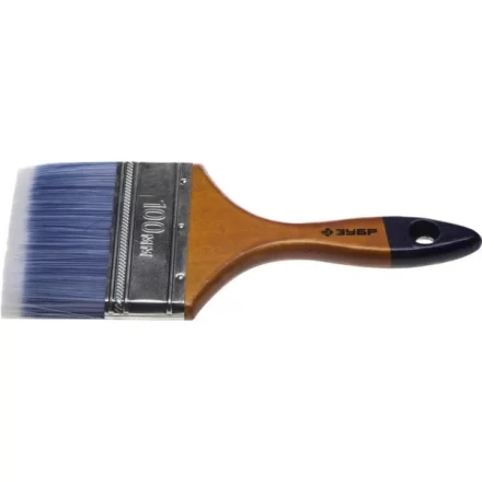 Кисть плоская  ЗУБР &quot;АКВА-МАСТЕР&quot;, искусственная щетина, деревянная ручка, 100мм 4-01007-100 купить в Екатеринбурге