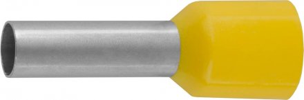 Наконечник СВЕТОЗАР штыревой, изолированный, для многожильного кабеля, желтый, 6,0 мм2, 10шт 49400-60 купить в Екатеринбурге