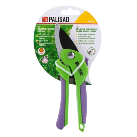 Секатор прямого реза Palisad, 210 мм, шестеренный привод, двухкомпонентные рукоятки, 605328 купить в Екатеринбурге