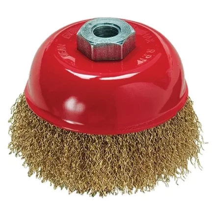 Щетка для УШМ, 125 мм, М14, &quot;чашка&quot;, латунированная витая проволока  MATRIX 74606 купить в Екатеринбурге