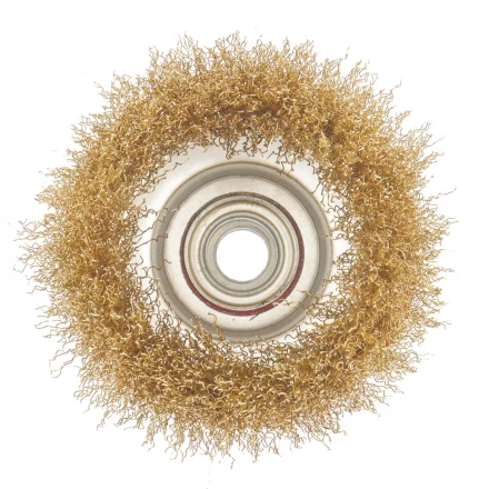 Щетка для УШМ, 125 мм, М14, &quot;чашка&quot;, латунированная витая проволока  MATRIX 74606 купить в Екатеринбурге