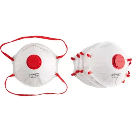 Полумаска фильтрующая STAYER &quot;PROFI&quot; коническая, с клапаном, многослойная, класс защиты FFP1, 5шт 11110-H5 купить в Екатеринбурге