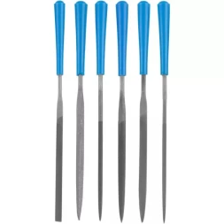 Набор ЗУБР &quot;ЭКСПЕРТ&quot;: Надфили, пластмассовая ручка, насечка 2 = Бархатная, с чехлом, 100мм, 6шт 16022-2-H6