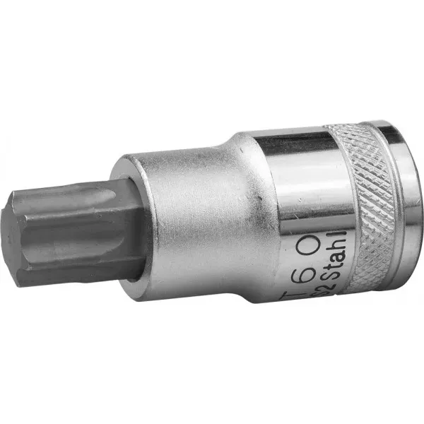 Торцовая бита-головка KRAFTOOL "INDUSTRIE QUALITAT", материал S2, TORX, сатинированная, 1/2", Т60 27905-60_z01 купить в Екатеринбурге