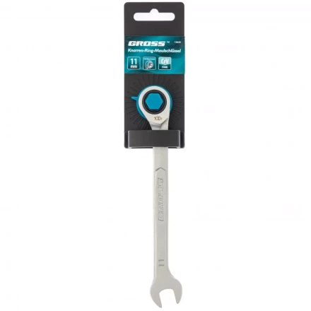 Ключ комбинированный трещоточный 11 мм количество зубьев 100 Gross 14849 купить в Екатеринбурге