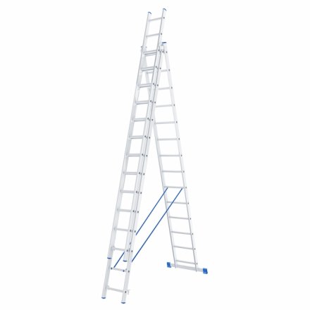 Лестница алюминиевая 3х14 ступеней трехсекционная СИБРТЕХ 97824 купить в Екатеринбурге