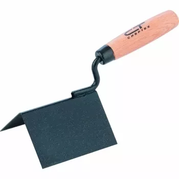 Кельма угловая, 110 х 75 х 75 мм, стальная, для внешних углов, буковая ручка  СИБРТЕХ 86313 купить в Екатеринбурге