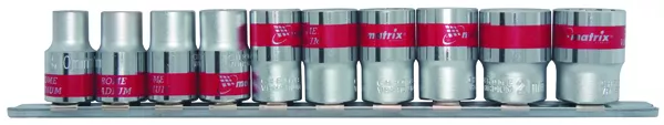 Набор универсальных торцевых головок 1/4", Spline, CrV, 10шт., 4-13мм Matrix 13599 купить в Екатеринбурге