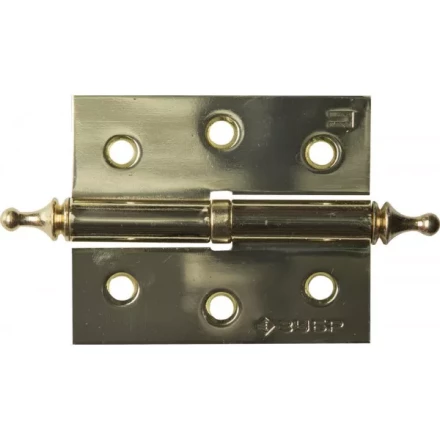 Петля дверная разъемная ЗУБР &quot;ЭКСПЕРТ&quot;, 1 подшипник, цвет латунь (PB), правая, с крепежом, 75х63х2,5мм, 2 шт 37605-075-1R купить в Екатеринбурге