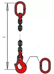 Строп цепной одноветвевой 1СЦ 12.5 т  L=2 м  8 кл купить в Екатеринбурге