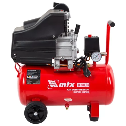 Компрессор воздушный MTX 58003, DC1500L/24, 1,5 кВт, 24 л, 210 л/мин купить в Екатеринбурге