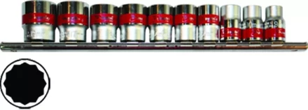 Набор торцевых головок 1/4&quot; 12-ти гр. CrV 10шт. 4-13мм  MATRIX 13594 купить в Екатеринбурге