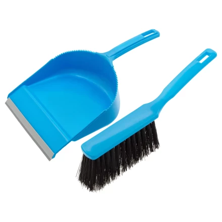 Набор: совок с кромкой 330 x 225 мм и щетка-сметка 285 мм, голубой, Home Palisad 933105 купить в Екатеринбурге