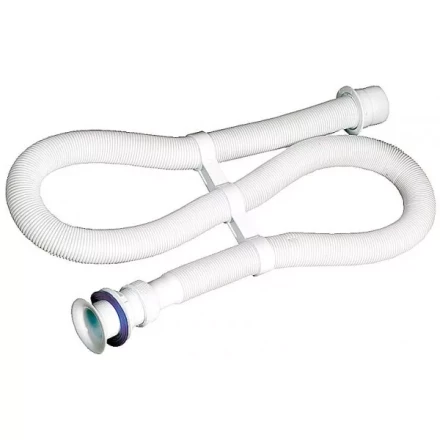 Сифон ЗУБР "МАСТЕР" гофрированный для моек и раковин с пластмассовым выпуском, 1,5м 51881-15 купить в Екатеринбурге