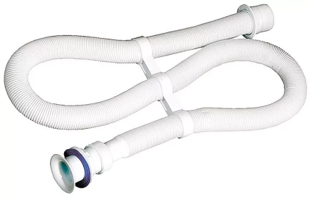 Сифон ЗУБР "МАСТЕР" гофрированный для моек и раковин с пластмассовым выпуском, 1,5м 51881-15 купить в Екатеринбурге