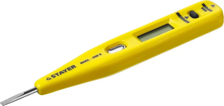 Тестер напряжения STAYER "MASTER" цифровой со световым индикатором, 12-220В, 125мм 45290 купить в Екатеринбурге