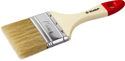 Кисть плоская  ЗУБР &quot;УНИВЕРСАЛ-МАСТЕР&quot;, натуральная щетина, деревянная ручка, 75мм 4-01003-075 купить в Екатеринбурге