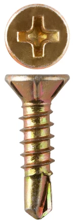 Саморезы ЗУБР со сверлом для оконного профиля, жёлтопассивированные, 3.9x25мм, 14шт 4-300236-39-025 купить в Екатеринбурге