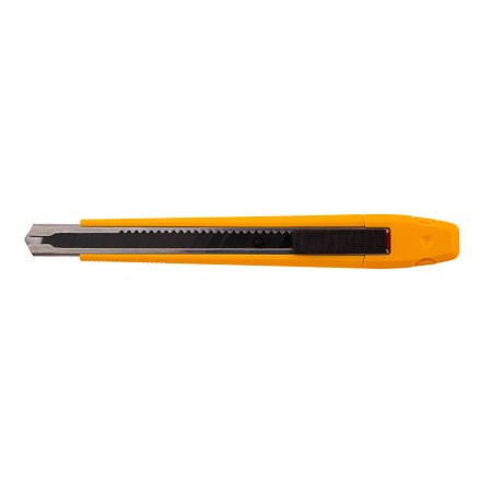Нож, 9 мм, сменное лезвие, SK4, метал. направляющая, клипса, нажимной фиксатор// Denzel 78931 купить в Екатеринбурге