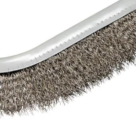 Щетка металлическая с пластмассовой ручкой, нержавеющая проволока Denzel 748287 купить в Екатеринбурге