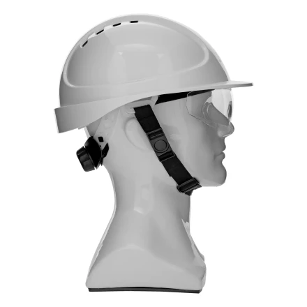 Каска защитная ударопр. Denzel «Форвард» (К-05),ABS/PC,комплект со встроен.очк.ОЧК-05 Форвард,белая 89205 купить в Екатеринбурге