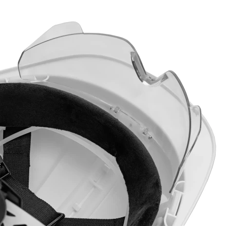 Каска защитная ударопр. Denzel «Форвард» (К-05),ABS/PC,комплект со встроен.очк.ОЧК-05 Форвард,белая 89205 купить в Екатеринбурге