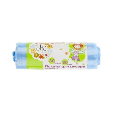 Пакеты для мусора 30 л 30 шт голубые Elfe 92704 купить в Екатеринбурге