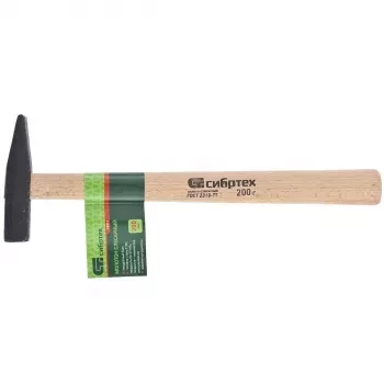 Молоток слесарный 200 г квадратный боек деревянная рукоятка СИБРТЕХ 10211 купить в Екатеринбурге