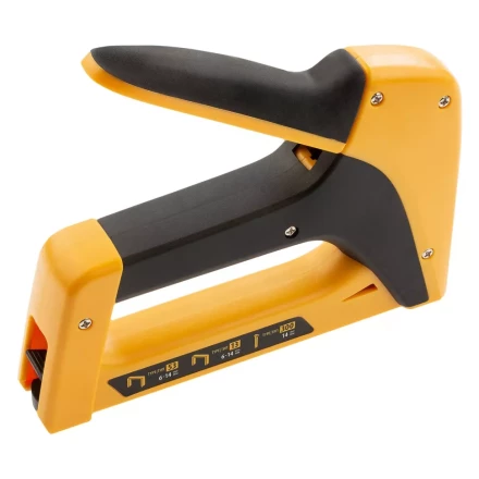 Степлер мебельный, пластиковый корпус, тип скобы: 13, 53, 300, 6-14 мм, Denzel 40210 купить в Екатеринбурге