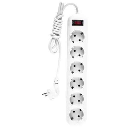 Удлинитель бытовой с заземлением и выключателем 2 м 6 розеток 10 A серия УХз10 Denzel 95980 купить в Екатеринбурге