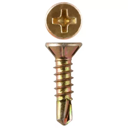 Саморезы ЗУБР со сверлом для оконного профиля, жёлтопассивированные, 3.9x32мм, 12шт 4-300236-39-032 купить в Екатеринбурге